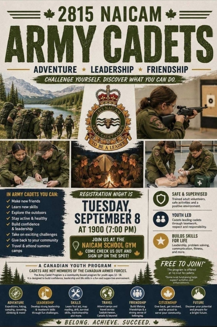 2815 Naicam Cadets Registration - Tues Sept 8